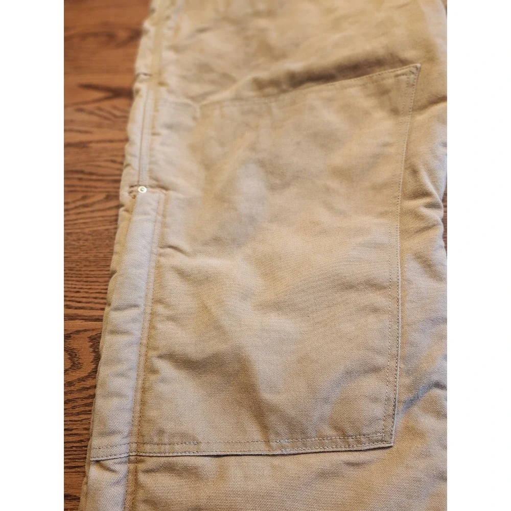 Carhartt Overalls‎ Mens 50x32 Quilt Lined Work Bib Pants R03 Brown Double Knees